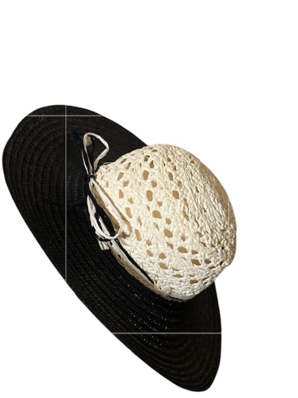 Macy’s Black & White Wide Brim Straw Hat